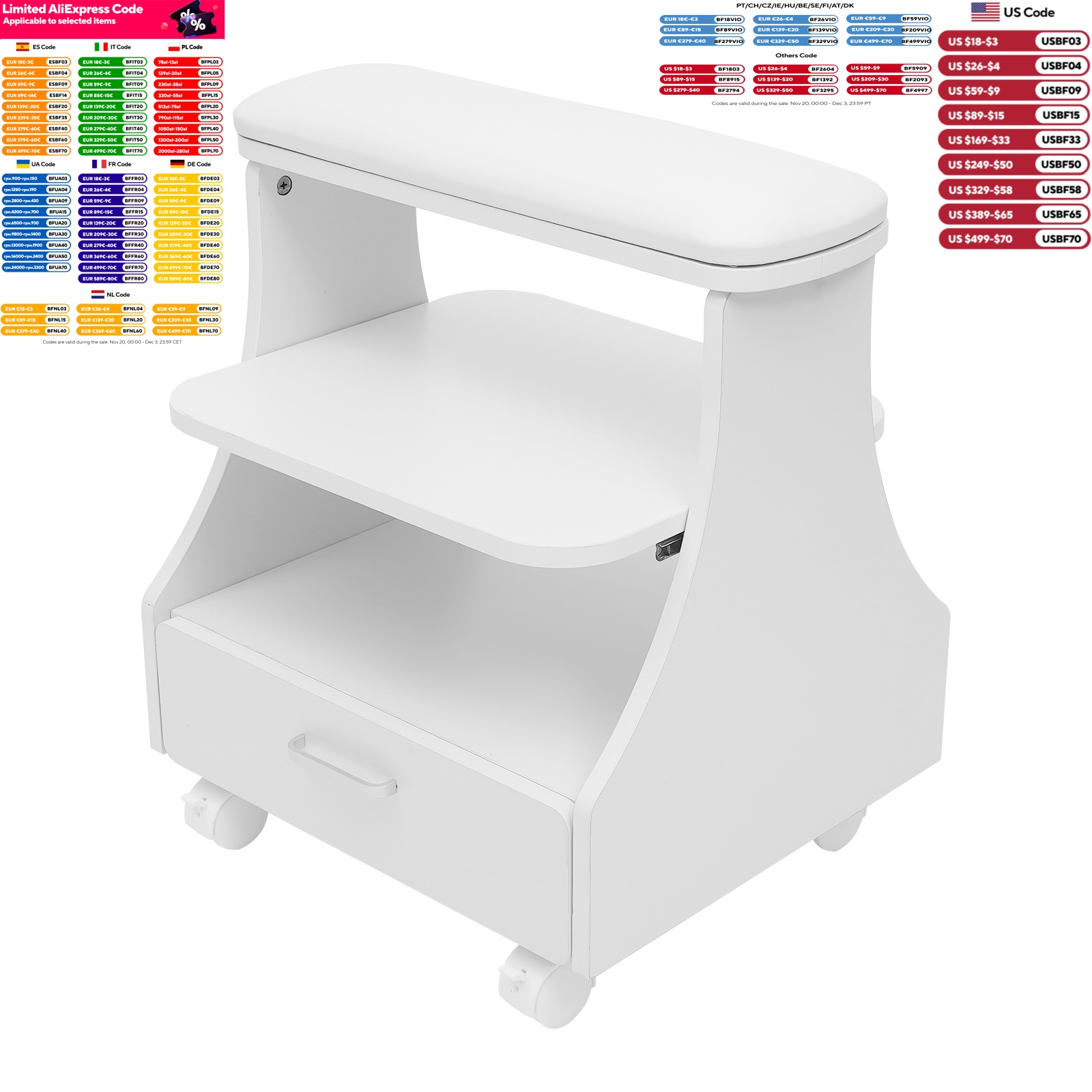 3-tier Foot Rest Manicure Stoo - Eco Sponge recension och pris