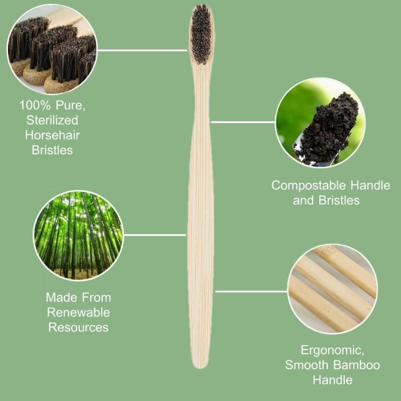 100 Pack Horse Bristles Bamboo - Bamboo Toothbrush recension och pris