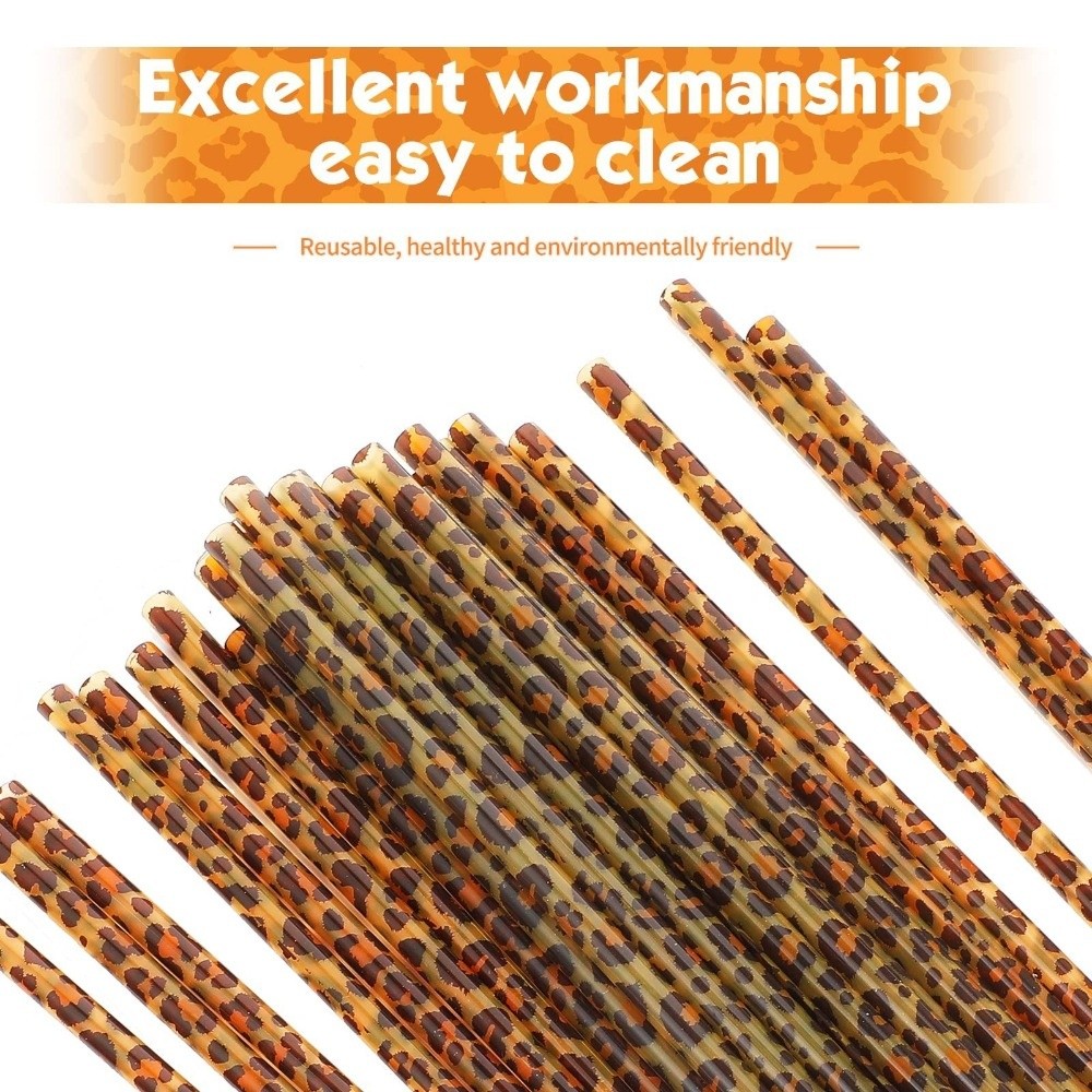 Trendy Leopard Print Drinking  - Reusable Straw recension och pris