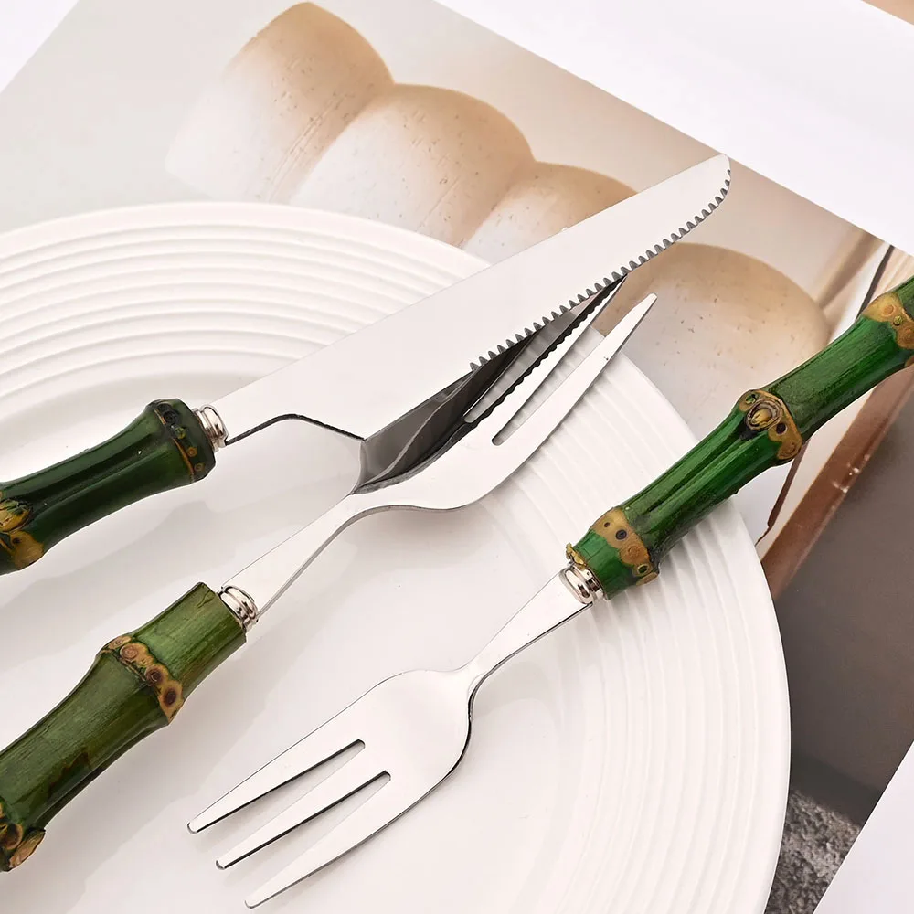 6/16/20/24/30Pcs Green Bamboo  - Bamboo Cutlery recension och pris