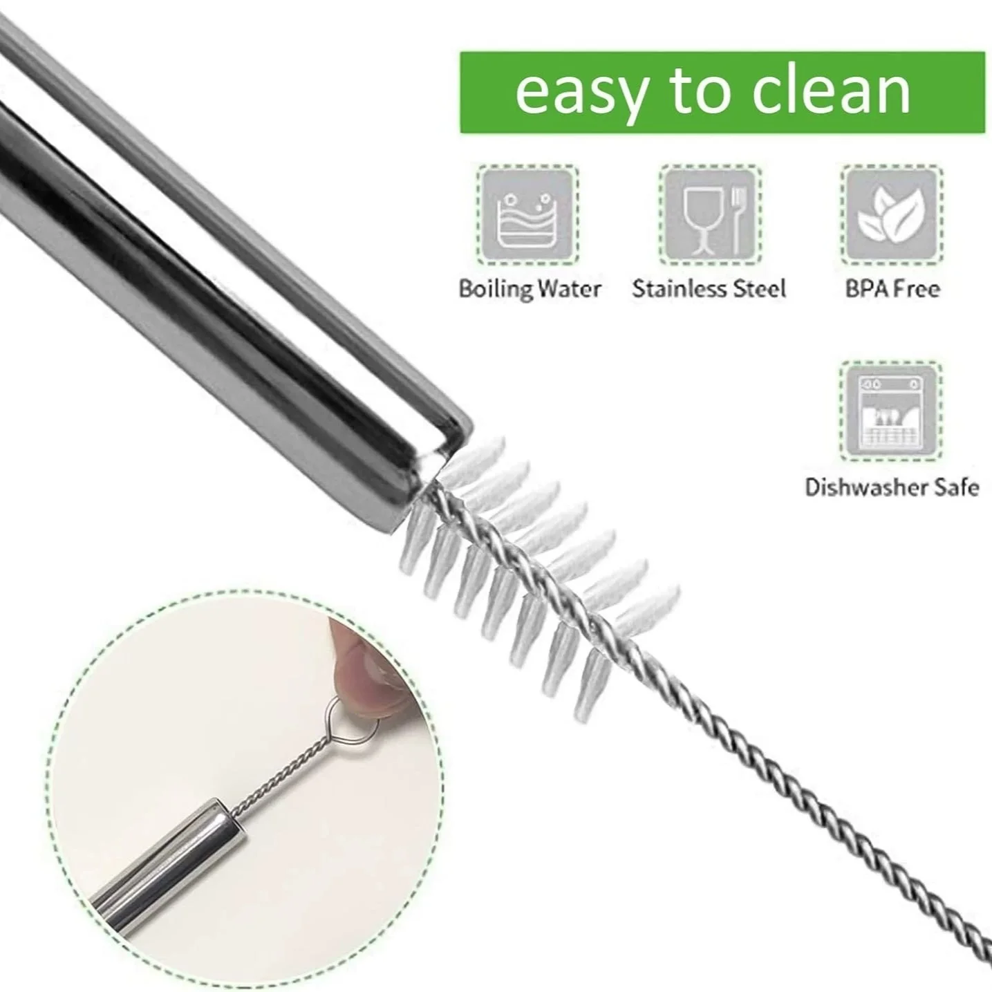 100Pcs Stainless Steel Straw D - Reusable Straw recension och pris