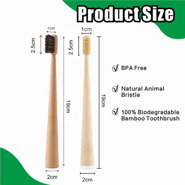 4 Pack Boar Bristle / Horse Br - Bamboo Toothbrush recension och pris