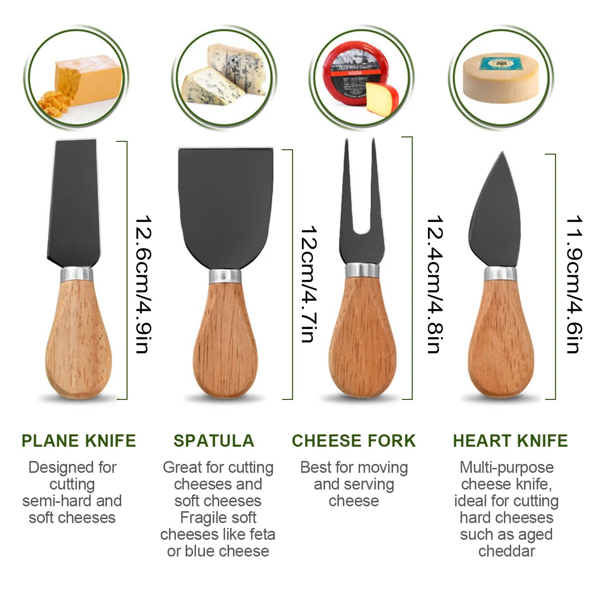 Cheese Knives Set for Charcute - Bamboo Cutlery recension och pris