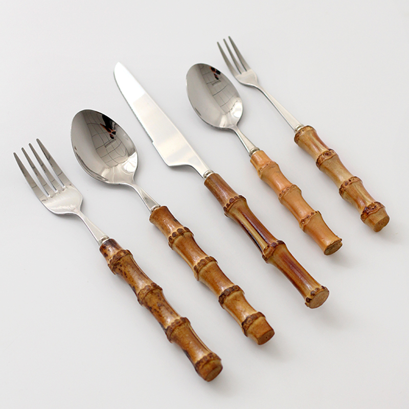 Stainless Steel Cutlery Set, H - Bamboo Cutlery recension och pris