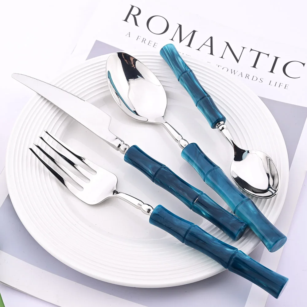 Imitation Bamboo Handle Dinner - Bamboo Cutlery recension och pris
