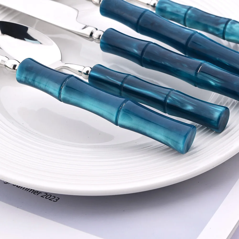 Imitation Bamboo Handle Dinner - Bamboo Cutlery recension och pris
