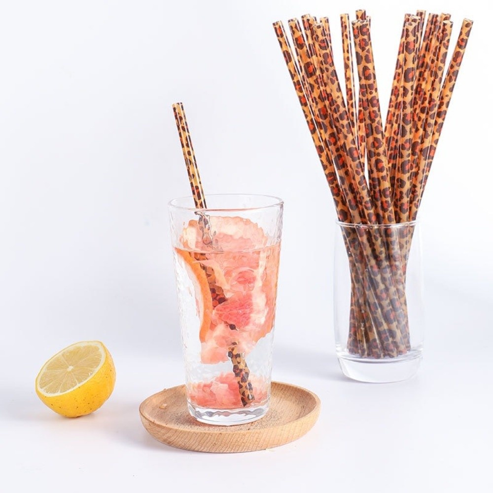 Trendy Leopard Print Drinking  - Reusable Straw recension och pris