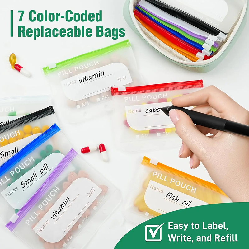 7/14 Pouch Weekly Pill Organiz - Reusable Bag recension och pris