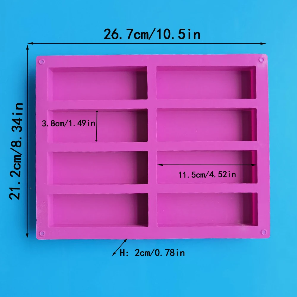 8 Cavity Rectangle Silicone Ca - Eco Soap recension och pris