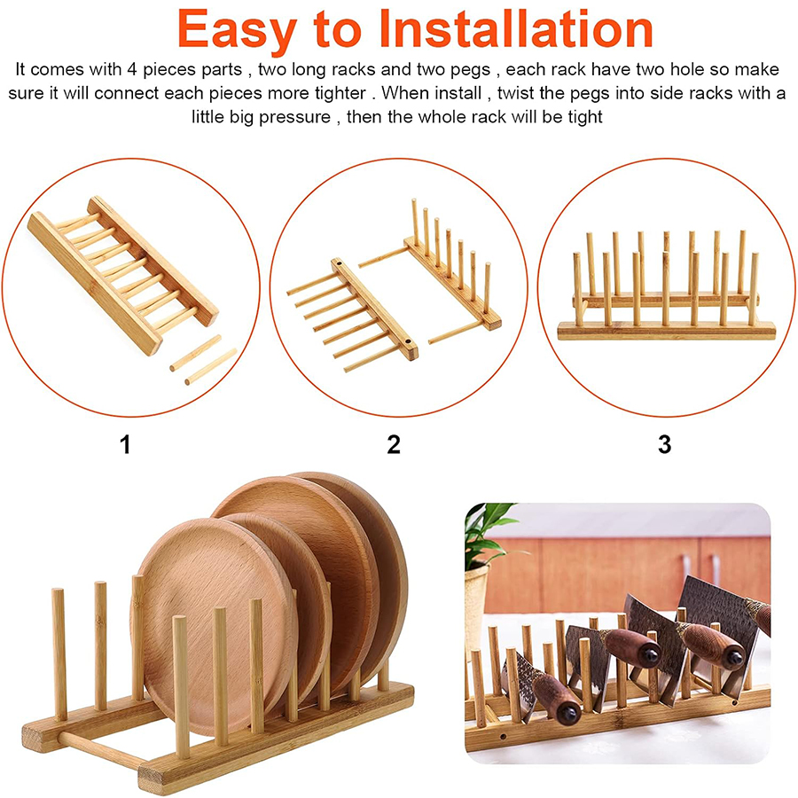1pcs/2pcs Bamboo Dish Rack, Pl - Bamboo Cutlery recension och pris