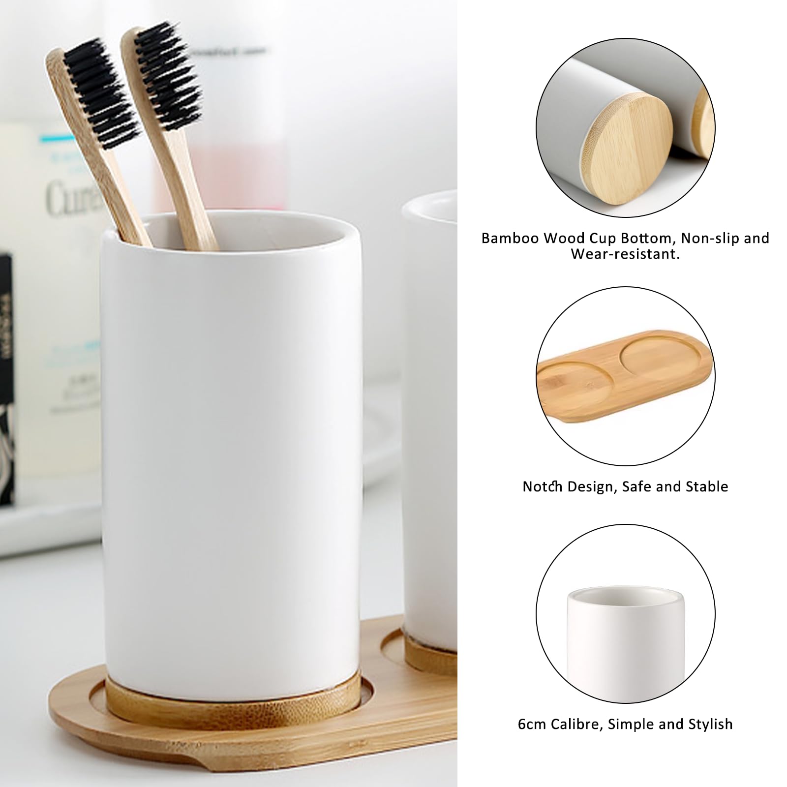 Ceramic Bathroom Set Fine Cera - Bamboo Toothbrush recension och pris