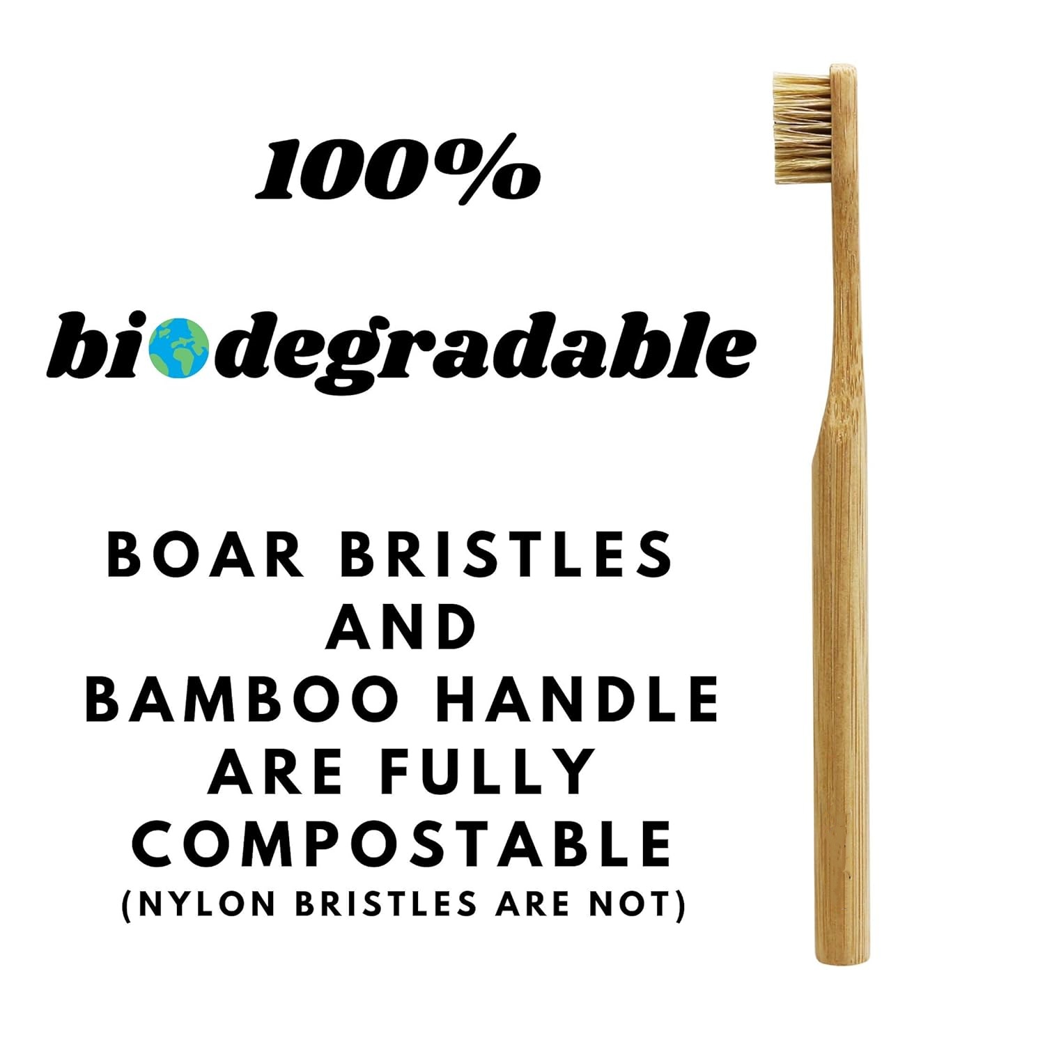 10Pcs Natural Boar Bristle Bam - Bamboo Toothbrush recension och pris